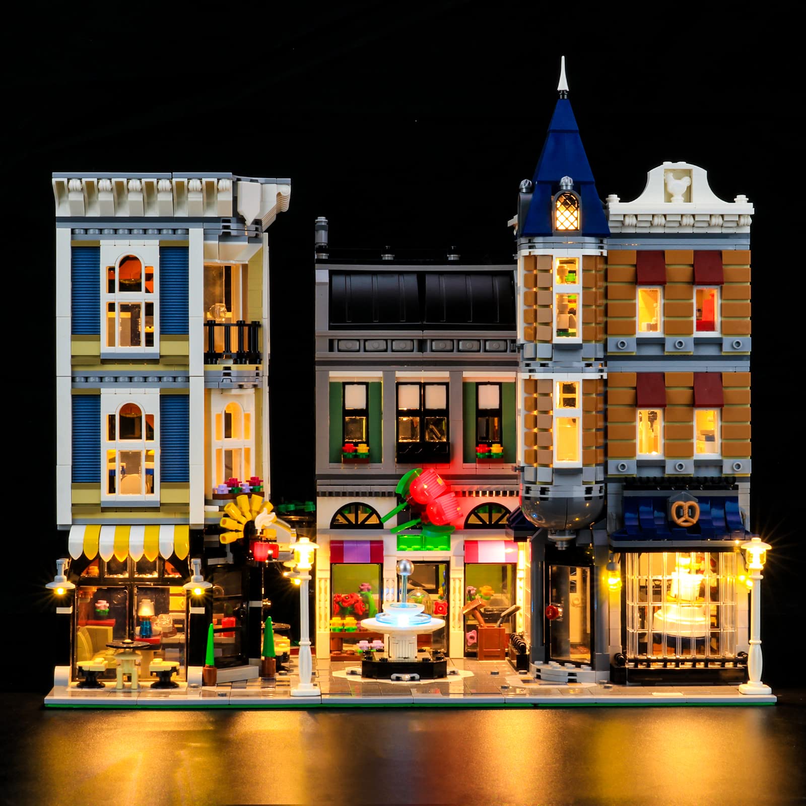 YEABRICKS LED Light for -10255 Creator The Assembly Square Building Blocks Model (Building Set NOT Included)