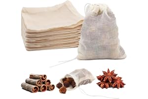 MuuXii 30PCS Muslin Bags, Cotton Drawstring Bag 3x4 Inch, Reusable Mesh Sachets Bags for Snack Spices Tea Coffee Crafts Soap 