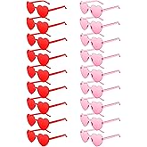 SUNYIWJIE 20 Pairs Heart Sunglasses for Women Bulk Transparent Heart Shaped Sunglasses Bachelorette Party Glasses Fun Glasses for Party Favor to Add A Splash of Fun And Style (20Pcs Pink+Red)