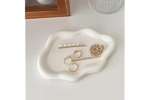 Ceramic Cloud Jewelry Tray - Decorative Ring Holder Organizer for Earrings & Necklaces,Valentine's Day gift, White