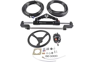6.9 Mpa/1000psi Hydraulic Outboard Boat Steering Kit HO5114 with 16FT Hoses 300HP Helm Pump Weonefit