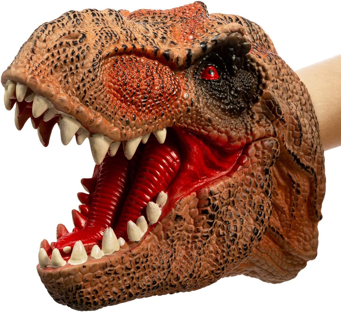 BEJOY Dinosaur Hand Puppets Soft Rubber Realistic T- Rex Head Role Play Toy for Kids