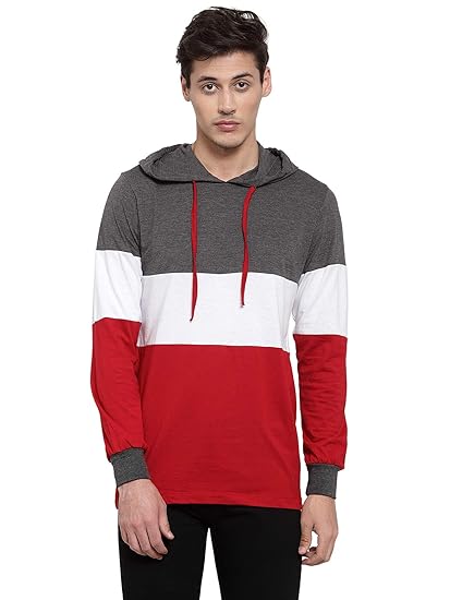red and white striped hoodie mens
