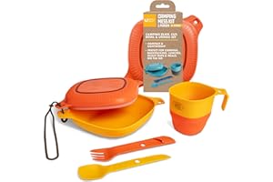 UCO 6-Piece Camping Mess Kit with Bowl, Plate, Camp Cup, and Switch Spork Utensil Set