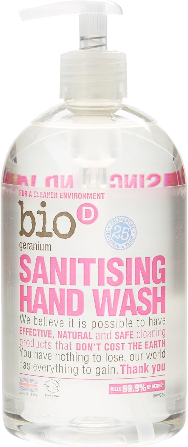 Bio-D 500 ml Geranium Hand Sanitiser, 1 l (Pack of 1)