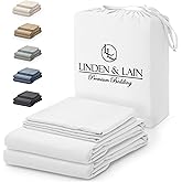 Linden & Lain Luxury Queen Size Bed Sheet Set | Organic Ultra Soft Bed Sheets | Viscose Derived from Bamboo | Microfiber | 18" Deep Pocket with Upgraded Elastic | Best Cooling Technology | White