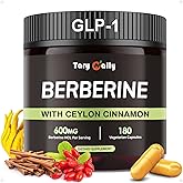 Liposomal GLP-1 Supplement Weight Loss - 600mg Berberine with Ceylon Cinnamon - Enhanced Absorption Formula for Healthy Glucose Metabolism & Metabolic Support - 180 Capsules (90 Days Supply)