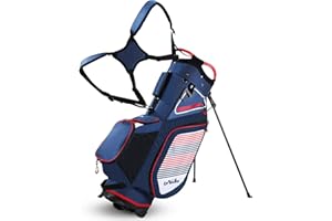 LONGCHAO Golf Stand Bag for Men Navy 14 Way Divider Golf Bags, 6LB Lightweight Portable Walking/Riding Bags with Dust Cover, Strap