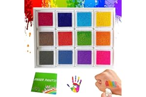 Finger Painting Kit, 12 Color Washable Finger Paint Set with Book for Kids, DIY Crafts Finger Paint Sets for Children's Day C