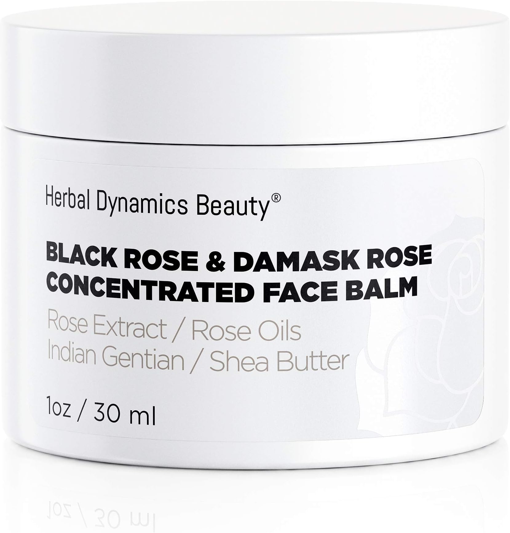 HD Beauty Black Rose & Damask Rose Concentrated Face Balm with Rose Extracts, Rose Oils and Shea Butter for Dry Skin, 1 oz.