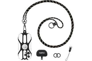 Kaptron Universal Cell Phone Lanyard: Adjustable Crossbody Cell Phone Strap with Silicone Phone Holder and Phone Tethers