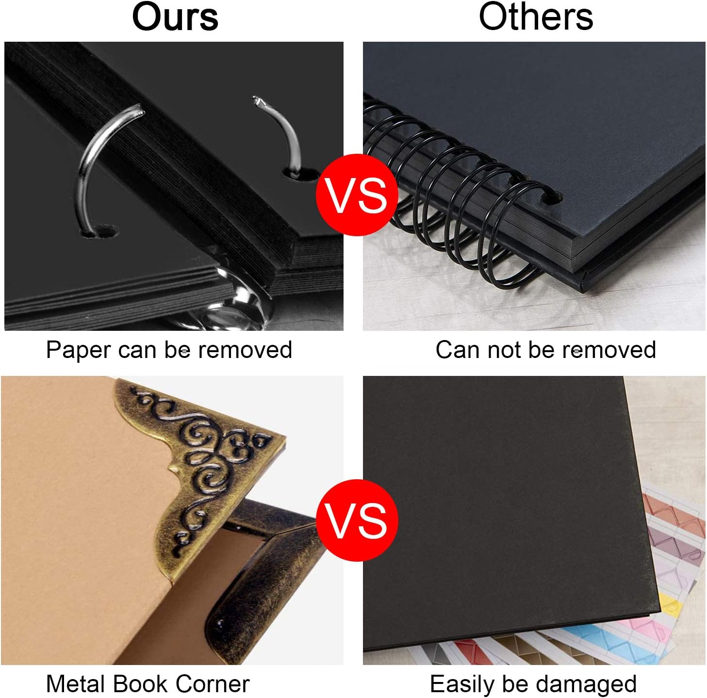 DIY Scrapbook Photo Album 8.5 x 11 Inch, Adkwse Hardcover 60 Pages Black Scrapbook Paper with Scrapbooking Kits Suitable for Anniversary, Travelling, Family, Graduation Gift