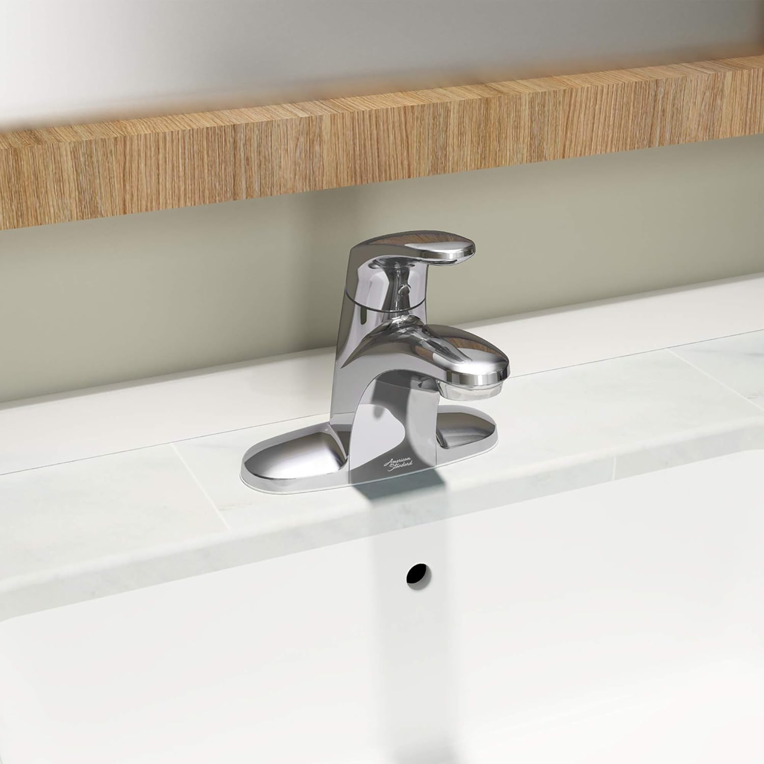 American Standard 7075000.002 Colony Pro Single-Handle Bathroom Faucet with Metal Drain, 1.2 GPM, Polished Chrome - - 