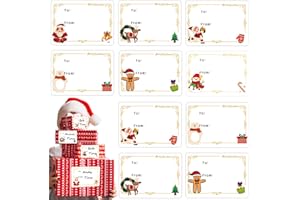 CCSWYBF 150 Pcs Christmas Tags, Self Adhesive Xmas Gift Tags Christmas Labels Stickers Christmas Name Labels for Present Party Bags Cards Envelope