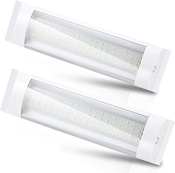 Wolketon 2x 72 Led Interior Lighting 12 V Dc 8 W Led Interior Lighting Car Lamp Strip Recessed Light Downlight For Caravan Trailer Motor Home Amazon De Auto