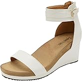 DREAM PAIRS Women's Open Toe Buckle Ankle Strap Platform Wedge Sandals Summer Shoes.