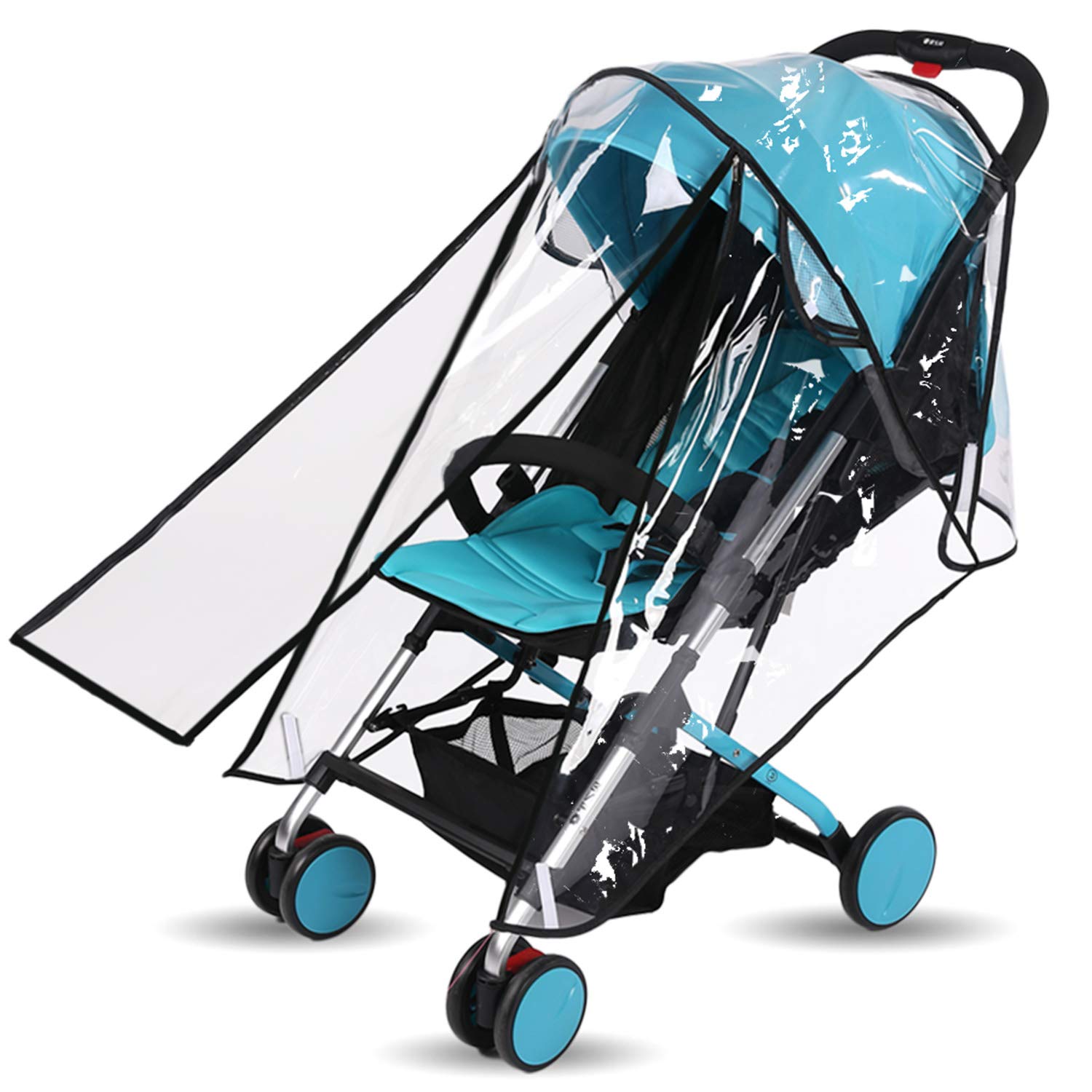 Pushchair Rain Cover Pram Wind Snow Cover Buggy Stroller Weather Shield Travel Accessories Universal Size Protect from Rain Cold Dust Water Clear EVA Plastic (Small)