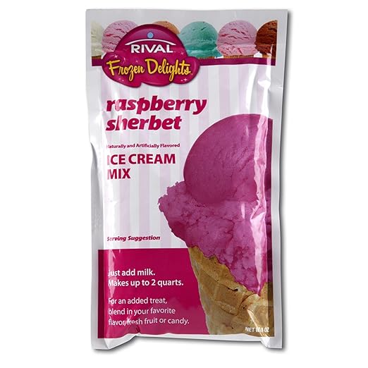 Rival Frozen Delights Raspberry Sherbet Ice Cream Mix, 8 Oz (Pack of 3