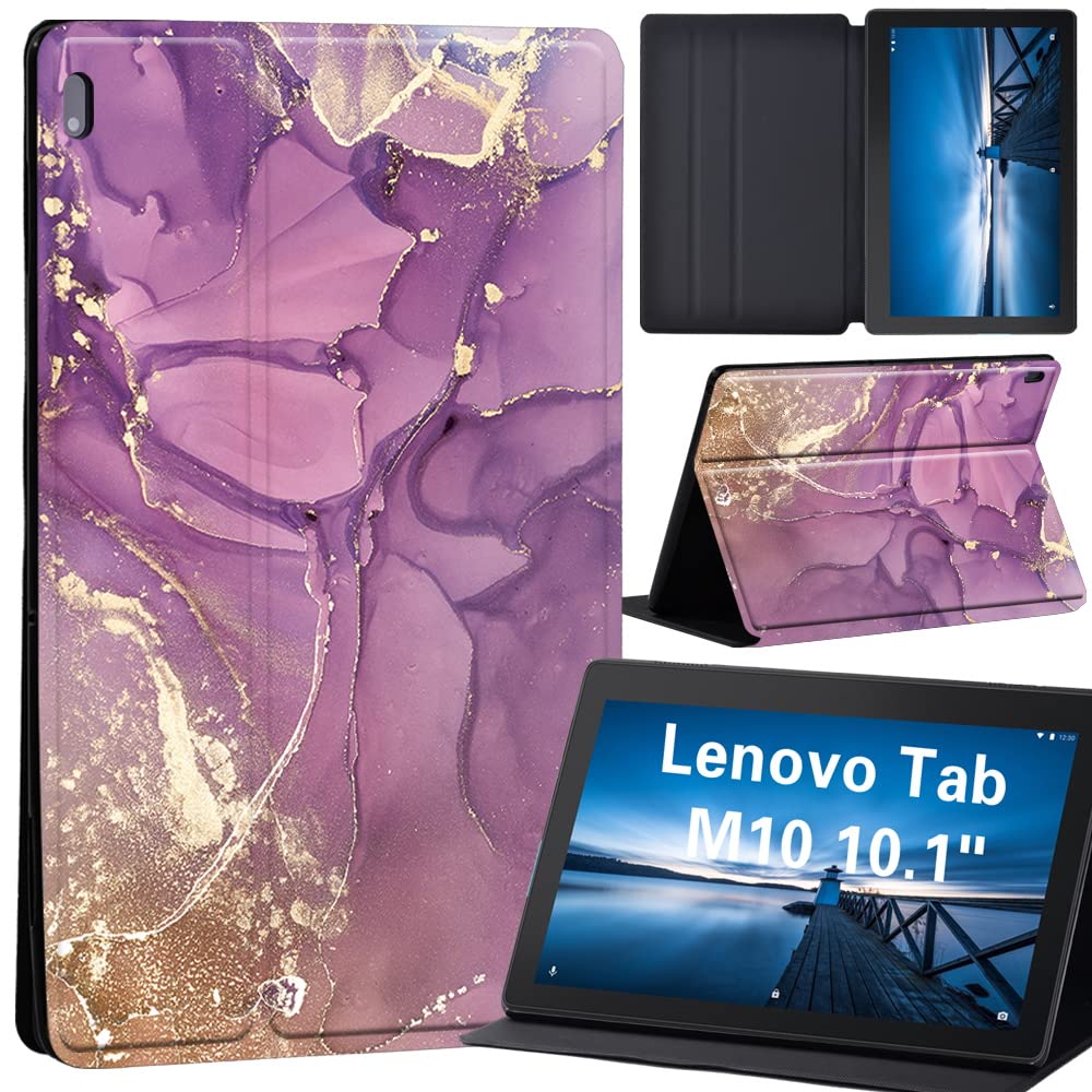Case for Lenovo Tab M10 TB-X605F/ TB-X605L/ TB-X505F/ TB-X505L - Leather Stand Cover Case for Lenovo Tab M10 10.1-Inch Tablet (purple color)