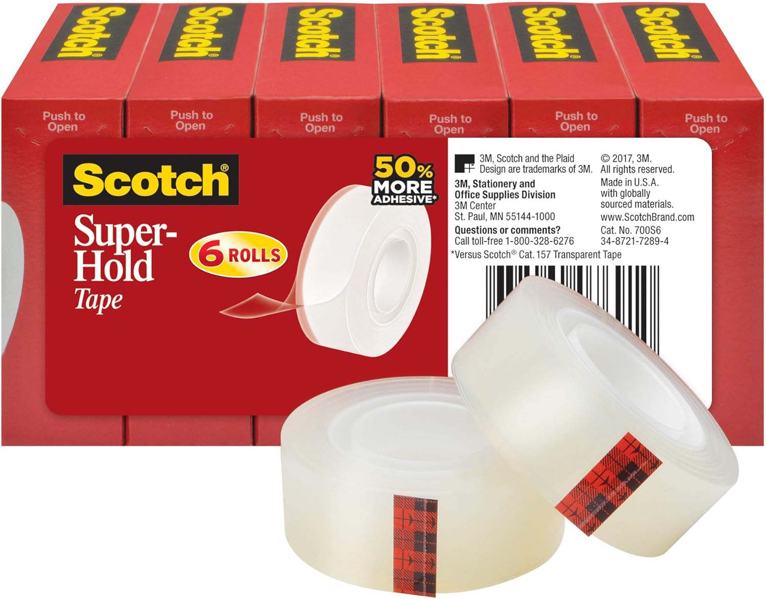 [Amazon.ca] Scotch Tape SuperHold Tape, 19mm x 25.4m, 6 Rolls, Extra