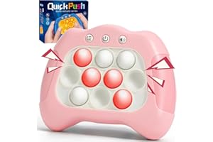 AOTIBO Fast Push Machine Light Up Fidget Toys for Kids Adults, Handheld Game for Kids 3-12, Quick Push Bubble Stress Toy, Sensory Toys Travel Games, Xmas Birthday Gifts for Boys Girls (Pink)