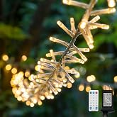 LAMPHOME 36FT 500LED Christmas Cluster Lights String Lights Decoration for Home Garden Wedding Party Xmas Tree Bedroom Indoor Outdoor Decor with 16-Functions,Clear Wire,Warm White