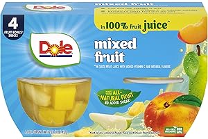 Dole Fruit Bowls, Mixed Fruit in 100% Fruit Juice, 4oz, 4 cups