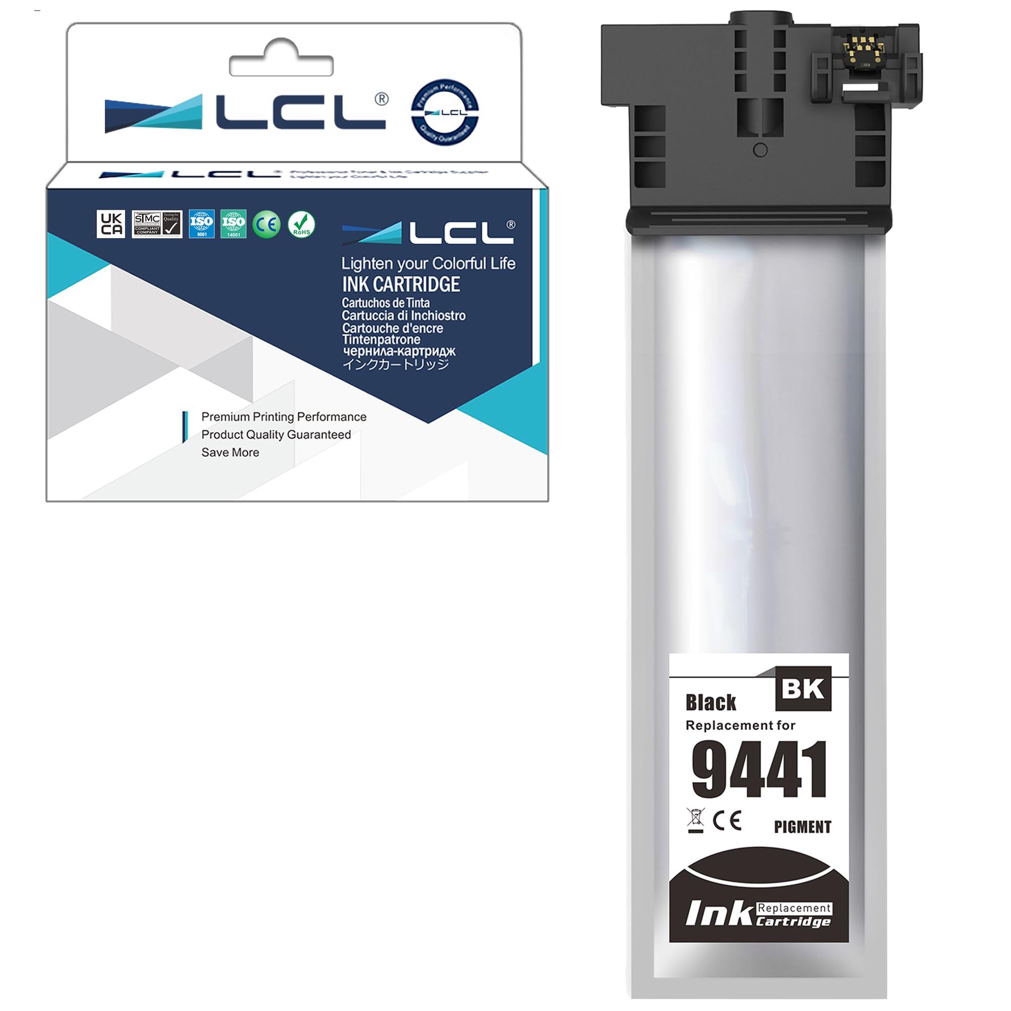 LCL T9441 Black High Yield Compatible Ink Cartridge Replacement for Epson T9441 for Epson WorkForce Pro WF-C5210 WF-C5210DW WF-C5290 WF-C5290DW WF-C5710 WF-C5710DWF WF-C5790 WF-C5790DWF(1 Black)