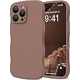 SuydanBox Magnetic for iPhone 16 Pro Max Case, [Full Camera Protection][Compatible with MagSafe] Cute Wave Frame Silicone Shockproof Protective Phone Case for iPhone 16 Pro Max 6.9", Brown