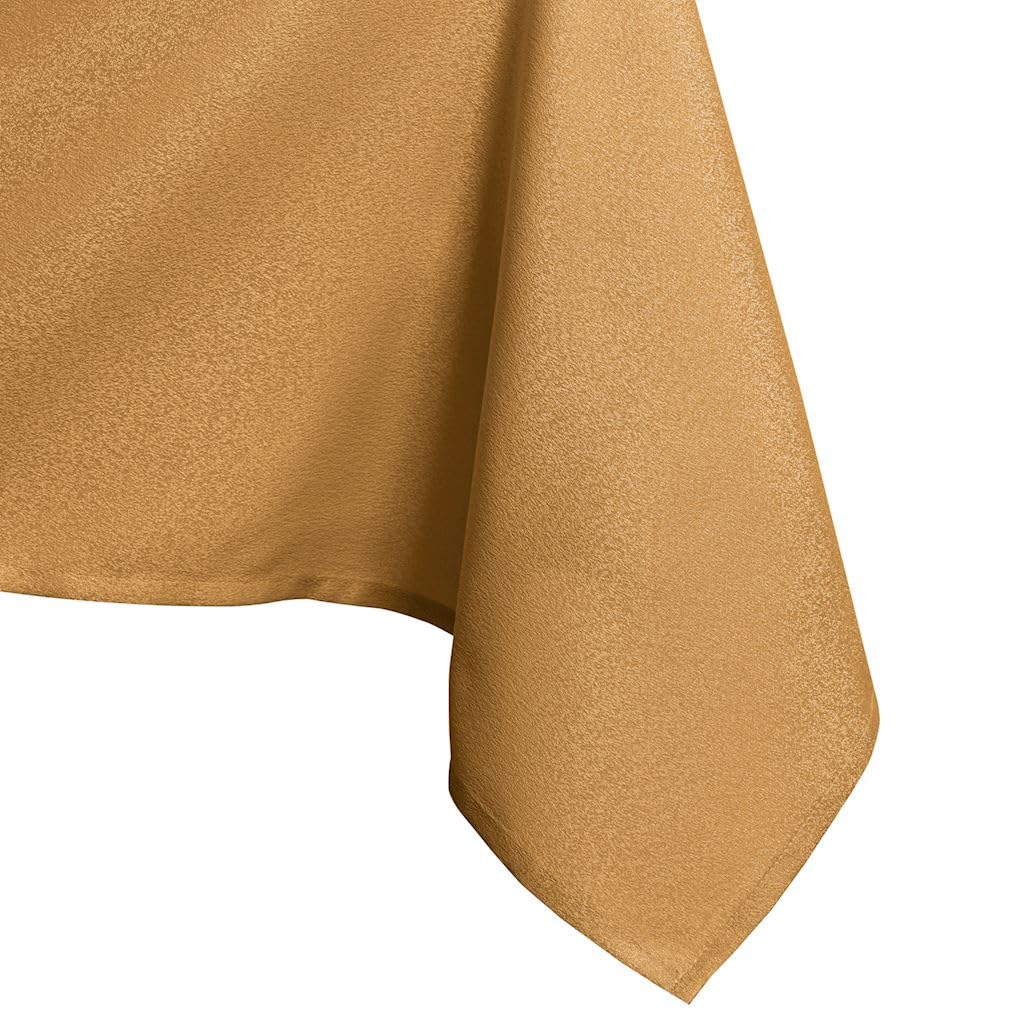 AmeliaHome Tablecloth 100 x 100 cm Round Tablecloth Stain Protection Lotus Effect Washable Water-Repellent Shiny Smooth Gold Empire