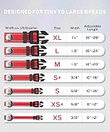 TagME Reflective Nylon Dog Collar 2.0 cm Red Adjustable 25-40 cm Quick Release view 2