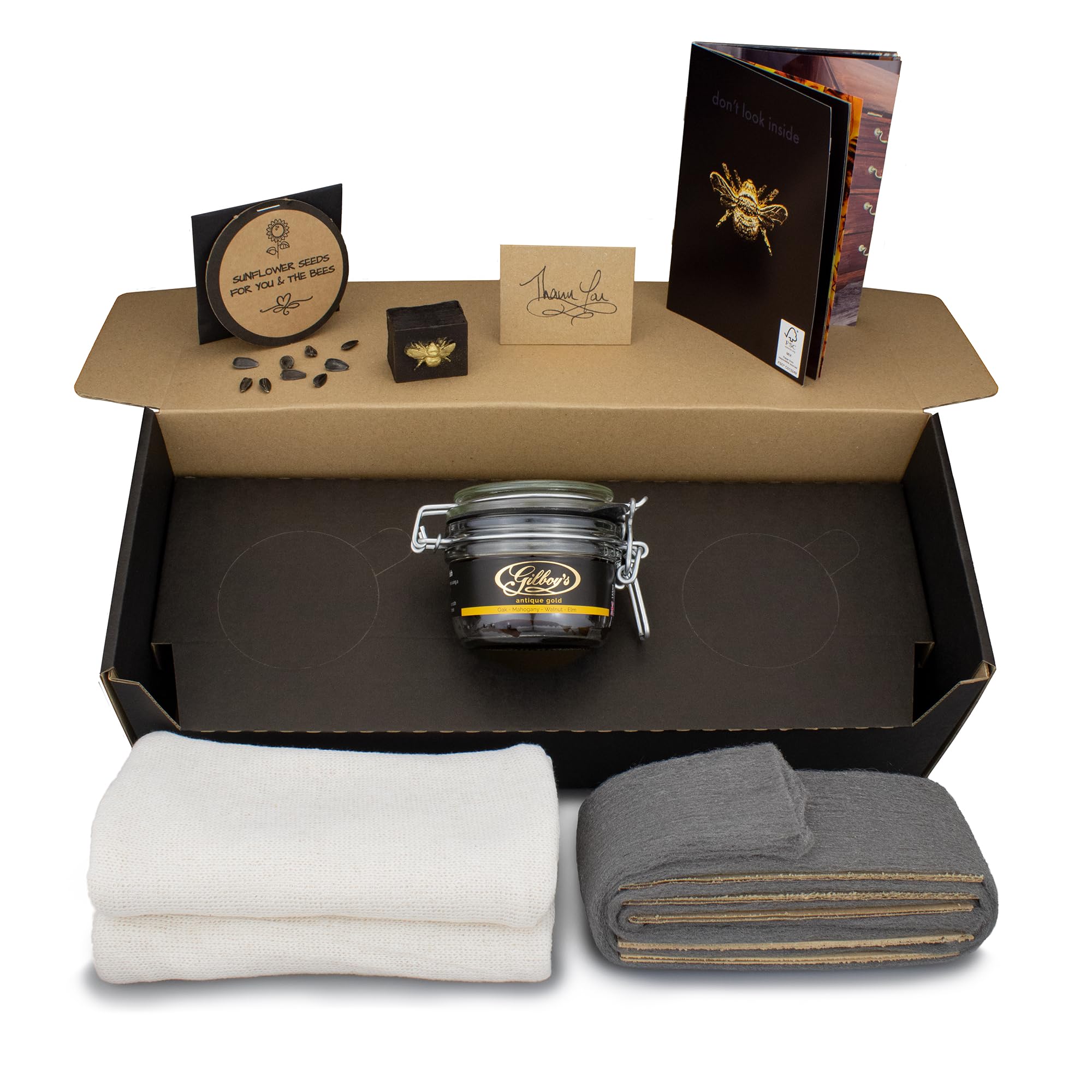 Gilboys Premium Beeswax Polishing Kit for Antique Furniture ('Antique Gold') - Specially formulated by Our own Craftsmen