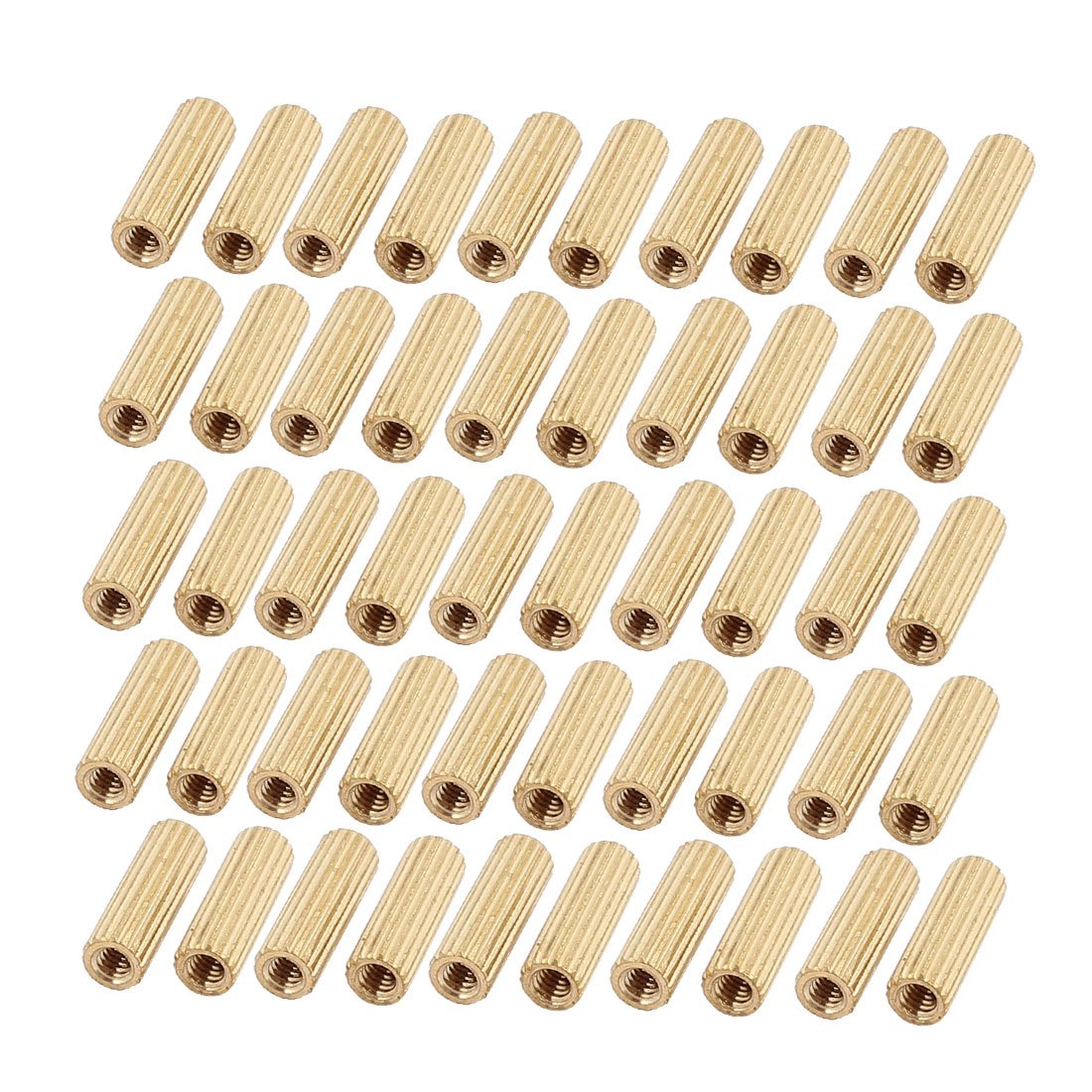 sourcingmap 50Pcs M2 Female Thread Insulated Brass Standoff Hexagonal Spacer 10mm Long