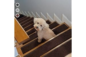 CABLEGEEKER 8" X 30" Stair Treads for Wooden Steps, 15 in Pack Non-Slip Indoor Resistant Staircase Treads Covers with Pre-Applied Adhesive, Safety for Elders, Kids and Dogs, Brown