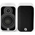 Q Acoustics 5010 Compact Bookshelf Speakers Pair Satin White - 4.5" Mid/Bass Driver, 1" Tweeter - Stereo System for Home Theater Entertainment Center, Surround Sound TV/Record Player