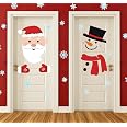thumbnail image 2 of Marspark 4 Sheets Christmas Snowman Door Stickers Removable Xmas Winter Snowman Face Wall Decals Large Funny Xmas Mural Stickers For Home Window Door Refrigerator Decor 2 of 14