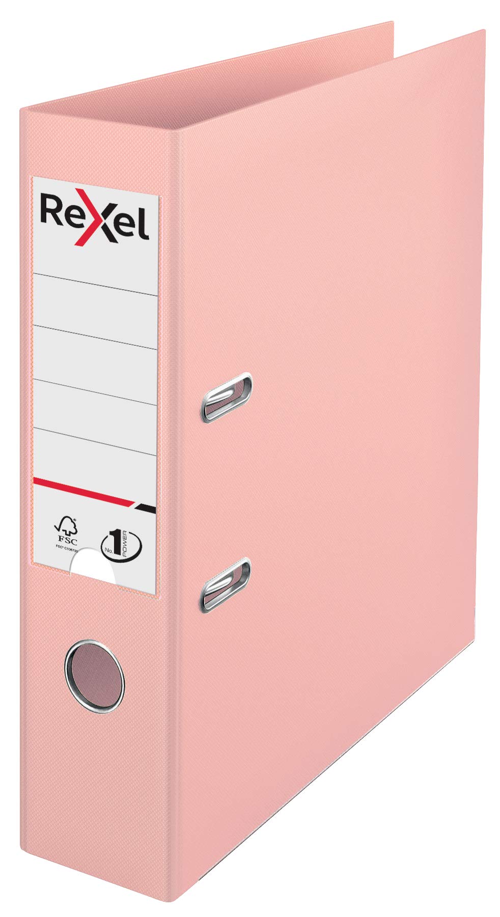 Rexel, A4 Lever Arch File, 75 mm Spine, 500 Sheet Capacity, Plastic Cover, File Folder, 2115532, Pastel Peach