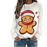 Kotiera Women Christmas Sweatshirts Funny Graphic Crewneck Pullover Tops Casual Loose Long Sleeve Tops Xmas Shirts