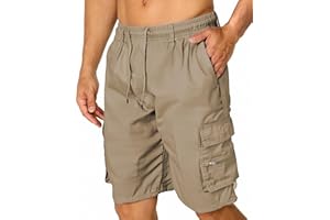 Men's Cargo Shorts with Zipper Pockets Lightweight Breathable Hiking
