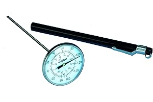 Supco ST08 Stainless Steel Pocket Dial Thermometer, 5" Stem, 1-3/4" Dial, -40 to 160 Degrees F