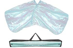 Baisdan 37"x53" Worship Flags for Teenager, Praise Dance Flags for Beginner, Flags with Flexible Rods & Carrying Bag, 2 Pack, Transparent Light Blue