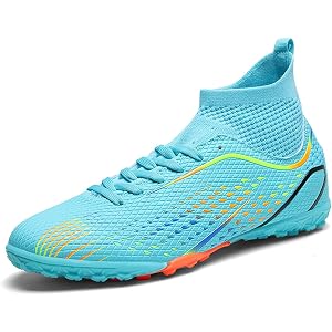 tevzolpa Soccer Cleats for Kids Turf Soccer Shoes Indoor Boys Girls Football Shoes Youth TF AG Artificial Ground Trainning At