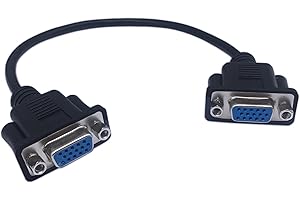 CERRXIAN 1ft VGA SVGA 15 Pin HD15 Female to Female Gender Changer Adapter Extension Video Monitor Cable for PC Laptop TV Porj