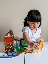 Magna-Tiles Safari Animals 25-Piece Set 3D Magnetic Tiles Clear Colors view 2