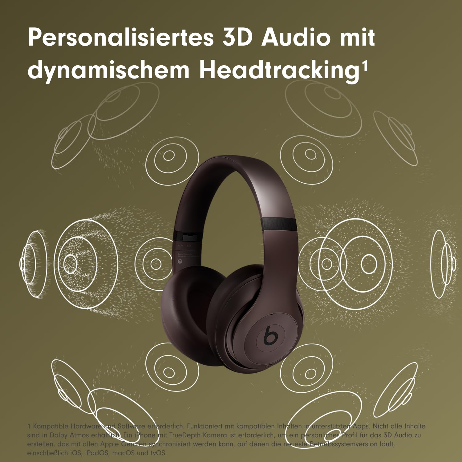 Beats Studio Pro – Komplett Kabellose Bluetooth Noise Cancelling Kopfhörer – Personalisiertes 3D Audio, USB-C verlustfreies Audio, Apple & Android Kompatibilität - Espresso 6