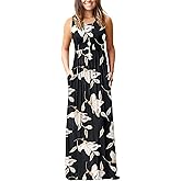 AUSELILY Women's Summer Sleeveless Loose Maxi Dress Casual Long Dresses with Pockets 2026 New