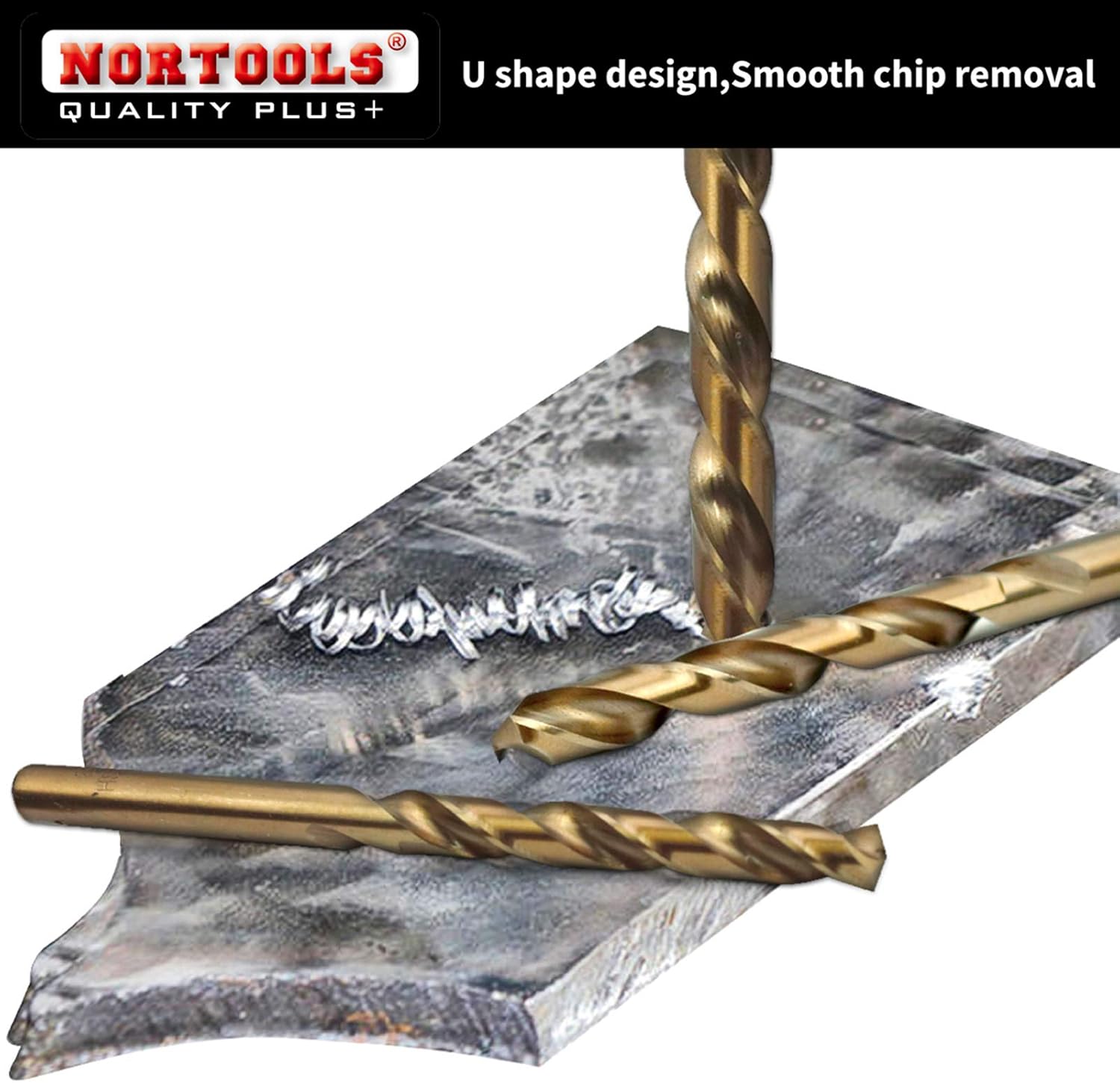 NORTOOLS 19-Piece M35 Cobalt Drill Bit Set, 5% Cobalt HSS-G, 1.0-10mm by 0.5mm, for Stainless Steel Iron, Metal, Hardened Steel - Image 4