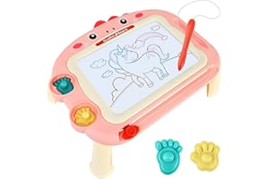 HCFJEH Magnetic Drawing Board for Toddlers 1-3 Years | Color Erasable Doodle Pad | Portable Travel Educational Learning Toy for Early Development | Birthday Christmas Gifts for Boys Girls 1 2 3 (Pink)