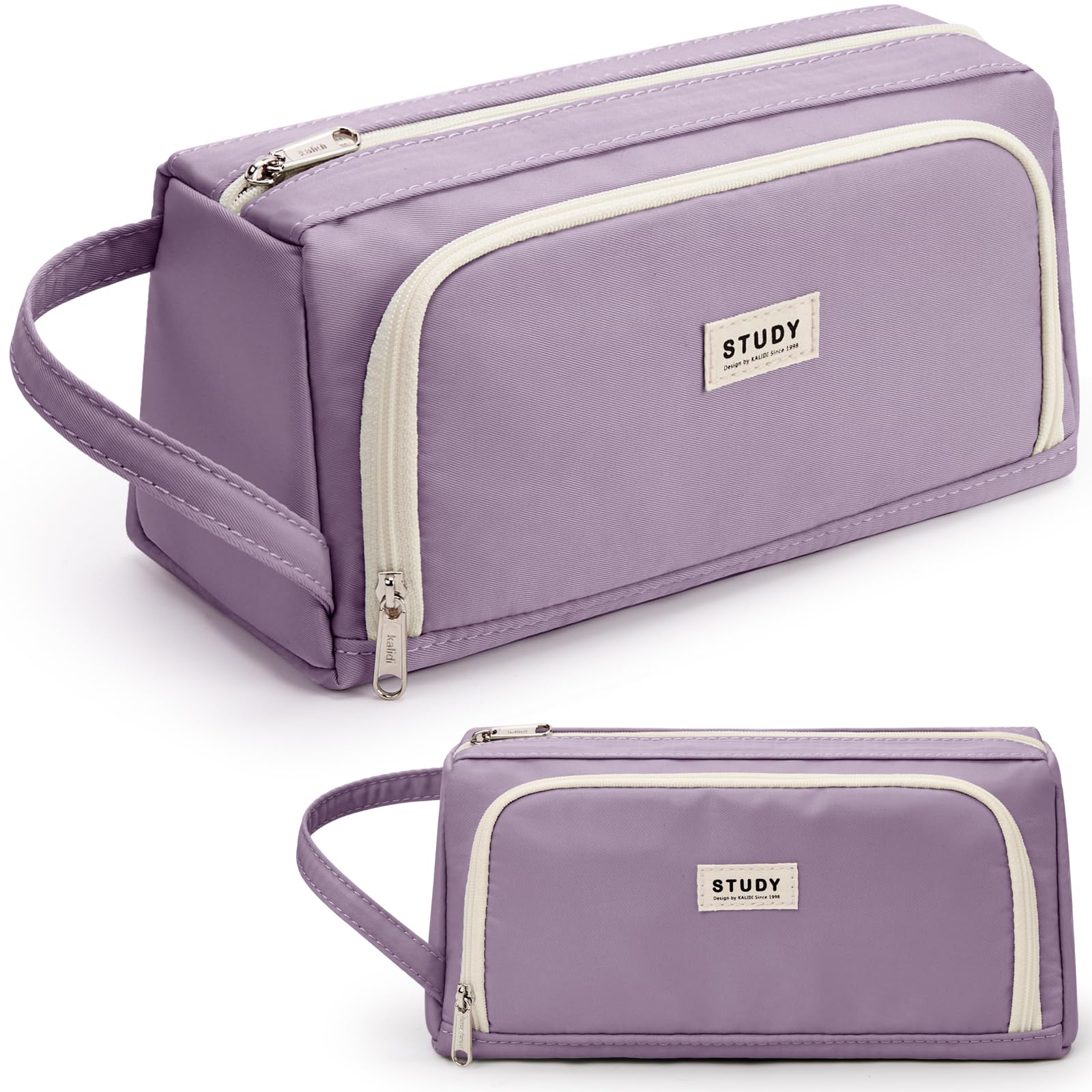 KALIDI Large Pencil Case for Girls and Boys - Cute Secondary School Big Capacity Case With Zipper & Compartments - Aesthetic for Women, Purple — image 1
