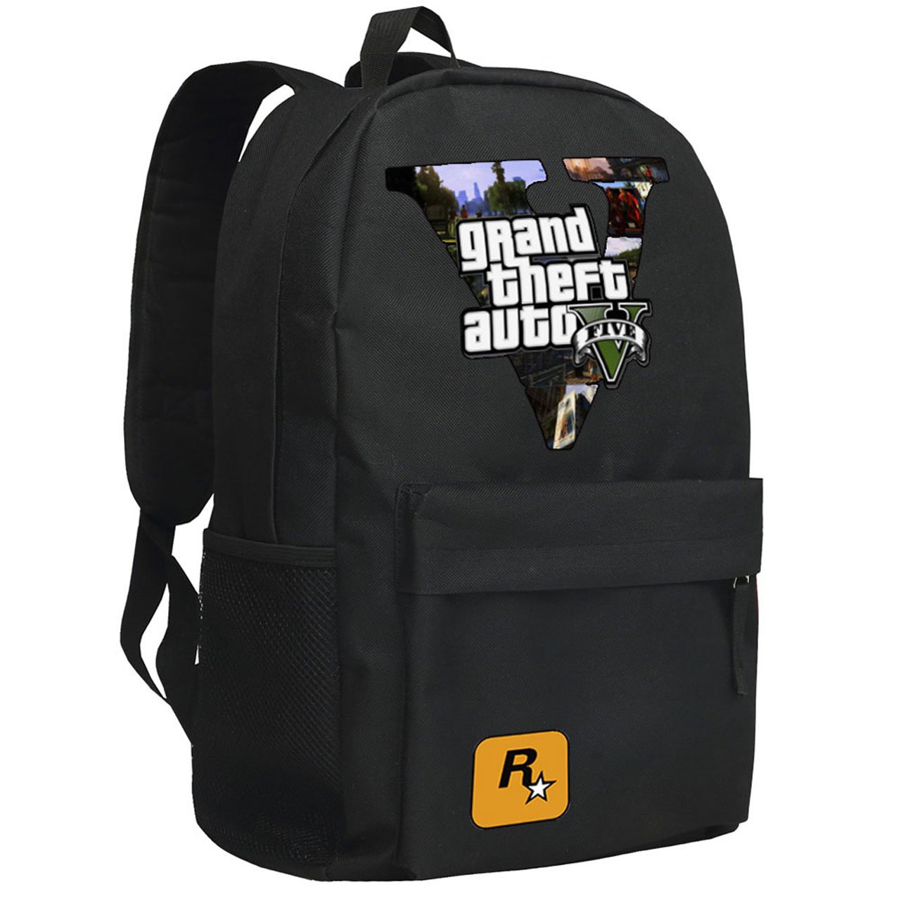 Grand Theft Game Auto 5 Bag Cool Gta5 Black Sports Style A Backpack